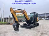 2024 Sany SY55U mini excavator, front three-quarter view