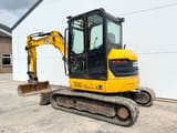 2018 JCB 48Z-1 mini excavator, rear three-quarter view