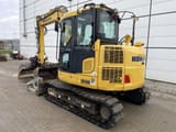 2020 Komatsu PC88MR-10 mini excavator, rear three-quarter view