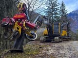 2005 Volvo EC210BNLC crawler excavator with Woody 60 harvester head