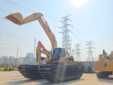 2021 Caterpillar 320C amphibious excavator, side view