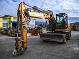 2017 CASE WX148 wheel excavator, front three-quarter view