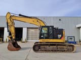 2016 Caterpillar 335F LCR crawler excavator, side profile view