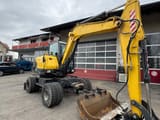 2020 Doosan DX57W-5 wheel excavator, front three-quarter view