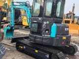 2022 Kobelco SK55SR mini excavator, rear three-quarter view