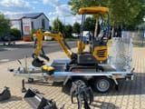 Berger Kraus BK1250JSR mini excavator on trailer, side view