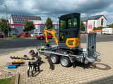 Mini Bagger Minibagger BK1250KSR Inkl. 2-ACHS-TIEFLADER Und Zubehörpaket Groß *INKL.19% MWST*Schwenkarm*Verstellfahrw*Sofort!*