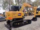 2024 Sany SY75C mini excavator, rear three-quarter view