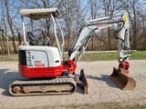 2018 Takeuchi TB23R mini excavator, side view