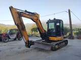 2019 JCB 85Z mini excavator, front three-quarter view