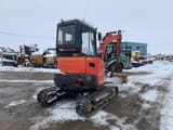 2014 Kubota U35-3 mini excavator, rear three-quarter view
