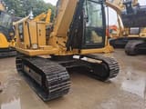 2018 Caterpillar 307E2 mini excavator, rear three-quarter view