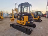 2020 Komatsu PC50MR mini excavator, rear three-quarter view