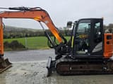 2022 Hitachi ZX85USB-6 mini excavator, side profile view