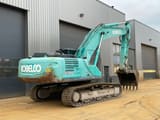 2018 Kobelco SK350LC-10 crawler excavator, rear three-quarter view