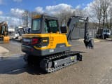 2019 Volvo EC55D mini excavator, rear three-quarter view