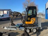 Berger Kraus BK2000NKSR mini excavator on trailer, side view