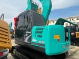 2024 Kobelco SK75 crawler excavator, rear three-quarter view