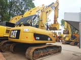 2016 Caterpillar 329D crawler excavator rear three-quarter view