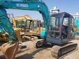 Kobelco SK75 Mini Excavator, side view
