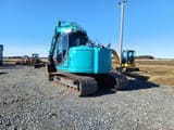 2013 Kobelco SK140SRLC-3 crawler excavator, rear three-quarter view