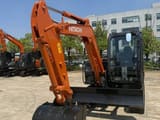 2025 Hitachi ZX60 mini excavator, front three-quarter view