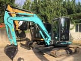 2025 Kobelco SK55 mini excavator, side profile view