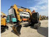2023 Sany SY75C mini excavator, front three-quarter view