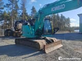 2018 Kobelco SK140SRLC-5 crawler excavator, front three-quarter view