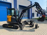 Berger Kraus BK4000KJS mini excavator, side view with attachments