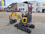 2025 New Holland E12D mini excavator, rear three-quarter view