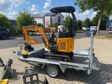 Berger Kraus BK1300JSR mini excavator on trailer, side view