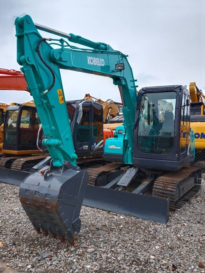 2024 Kobelco SK75 crawler excavator, front three-quarter view