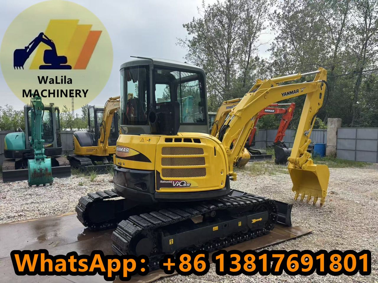 2023 Yanmar ViO55 mini excavator, rear three-quarter view 2023 Yanmar ViO55 mini excavator, rear three-quarter view