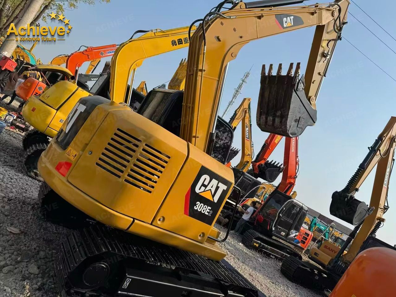 2025 Caterpillar 308E2 mini excavator rear three-quarter view 2025 Caterpillar 308E2 mini excavator rear three-quarter view