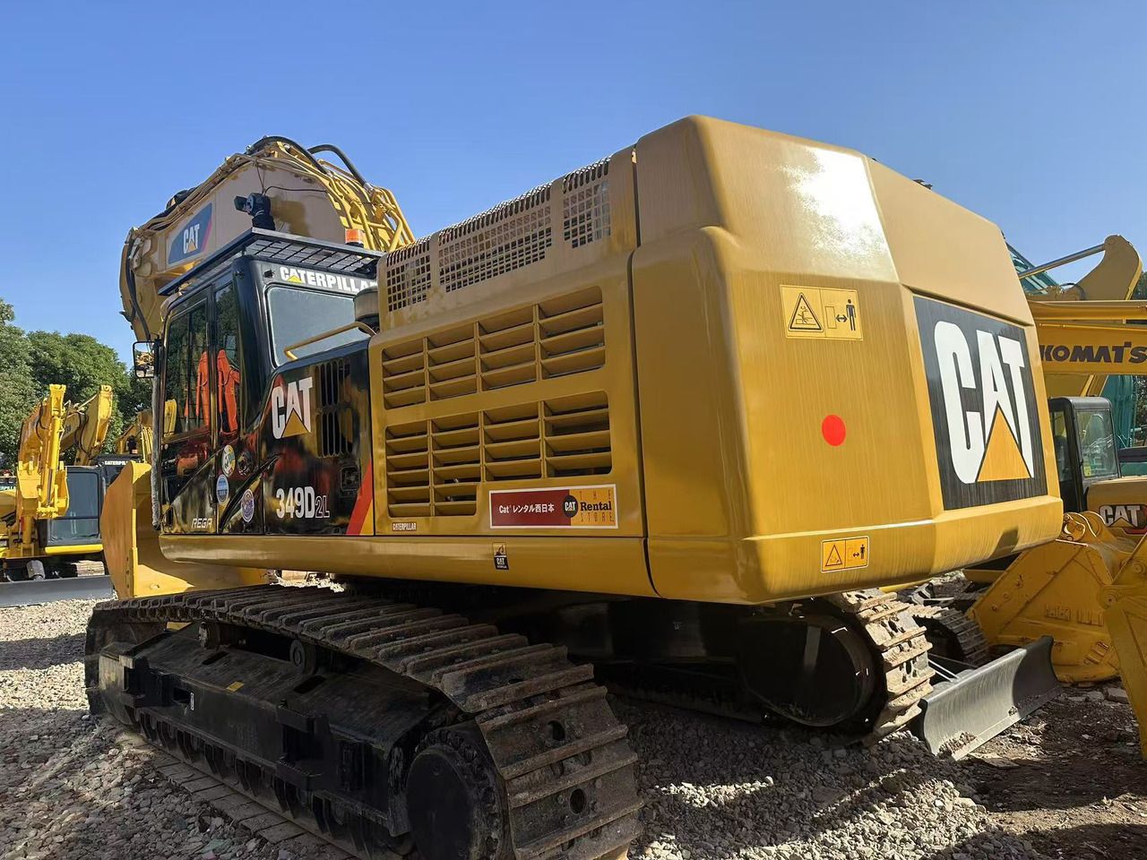 2022 Caterpillar 349D2L crawler excavator, rear three-quarter view 2022 Caterpillar 349D2L crawler excavator, rear three-quarter view