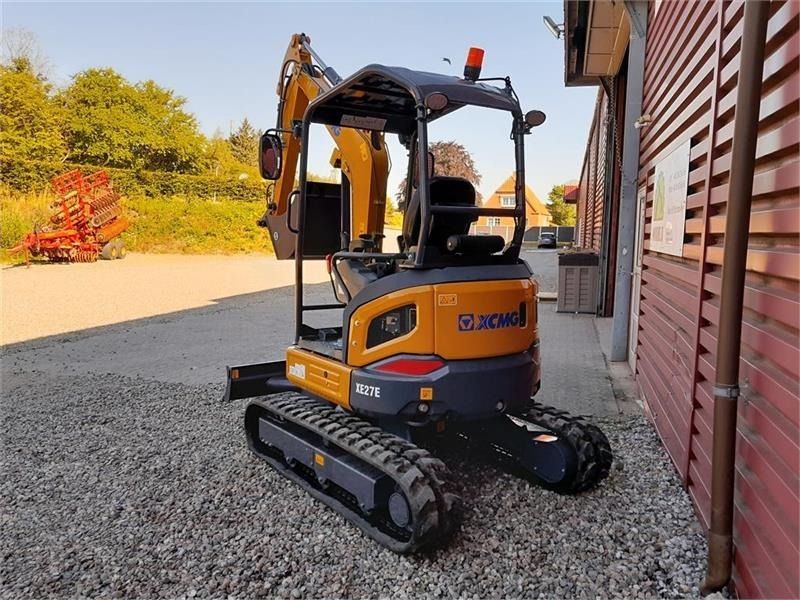 XCMG XE27E mini excavator, rear three-quarter view
