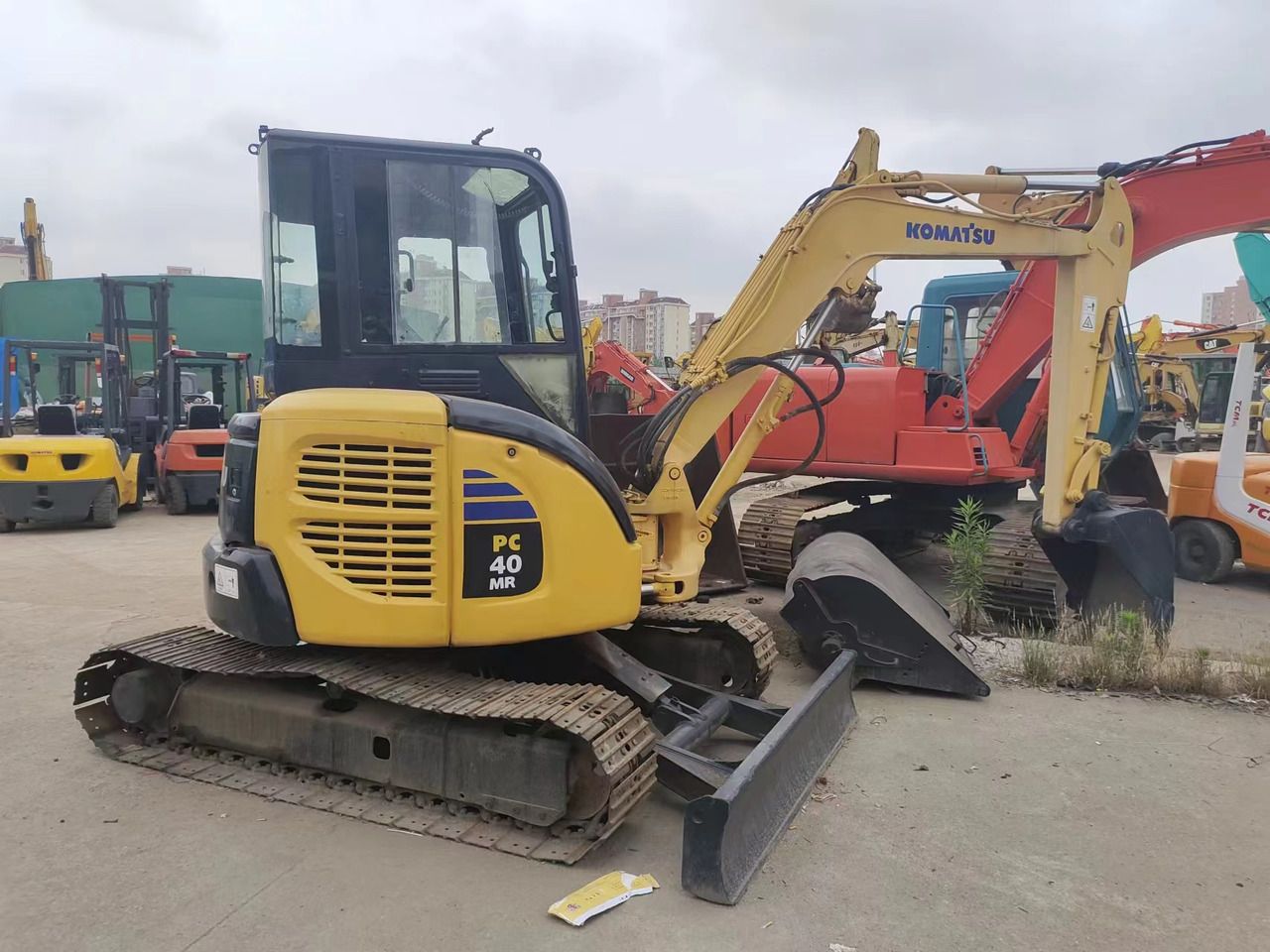 2017 Komatsu PC40MR mini excavator, side view