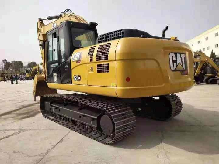 2020 Caterpillar 320GX crawler excavator rear three-quarter view