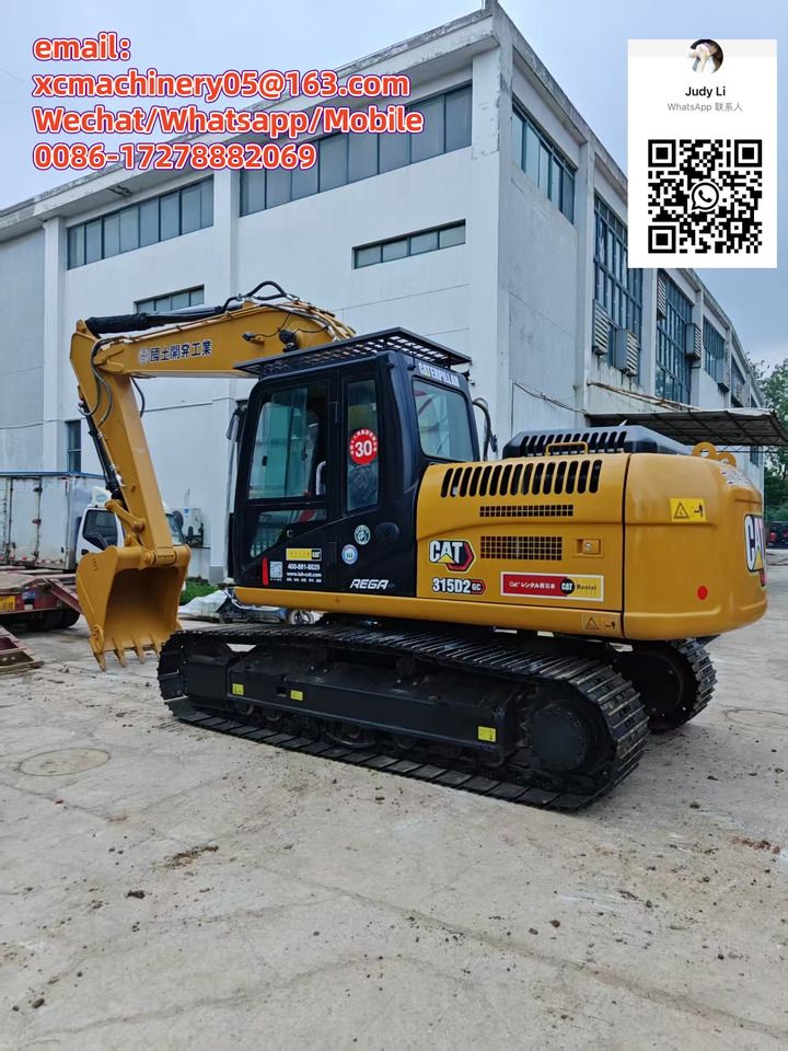 2022 Caterpillar 315D2 GC crawler excavator, rear three-quarter view 2022 Caterpillar 315D2 GC crawler excavator, rear three-quarter view