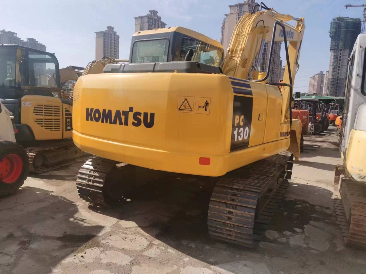2017 Komatsu PC130-7 crawler excavator rear view