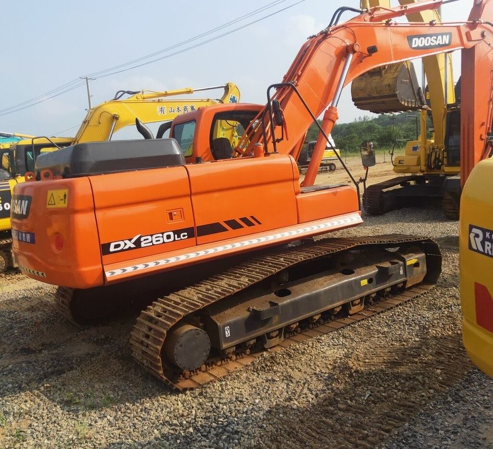 2018 Doosan DX260LC crawler excavator, rear three-quarter view