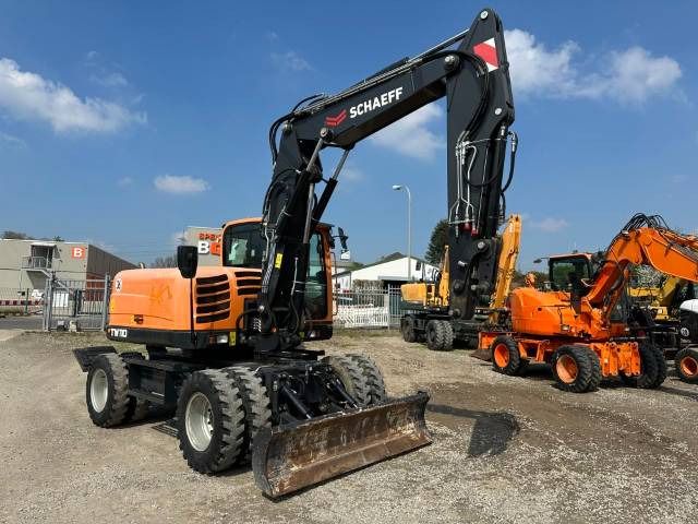 2020 Yanmar TW 110 wheel excavator, front three-quarter view 2020 Yanmar TW 110 wheel excavator, front three-quarter view