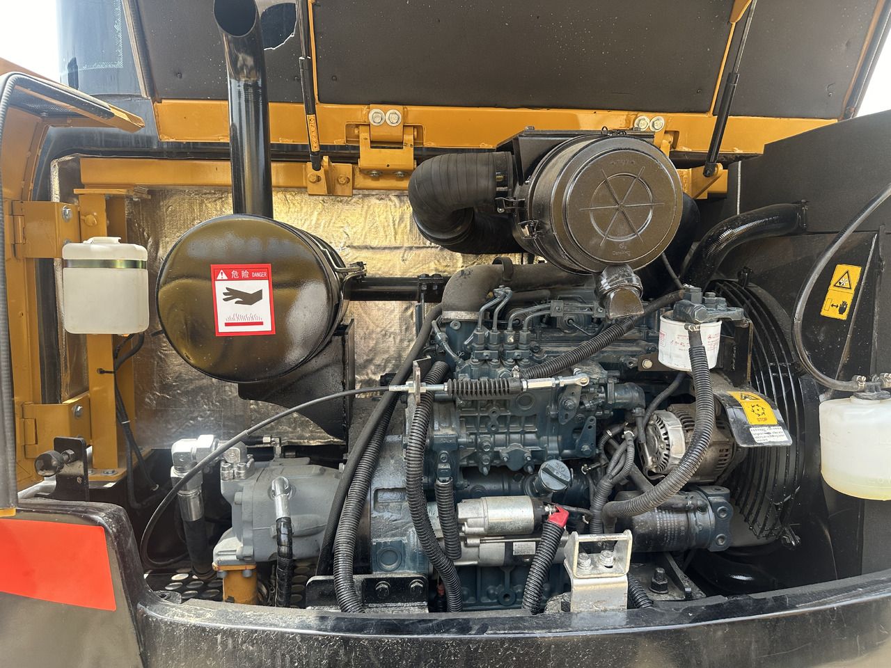 2023 Sany SY55C mini excavator engine compartment view