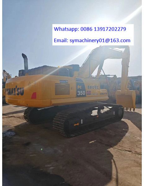 2022 Komatsu PC350 crawler excavator, rear three-quarter view