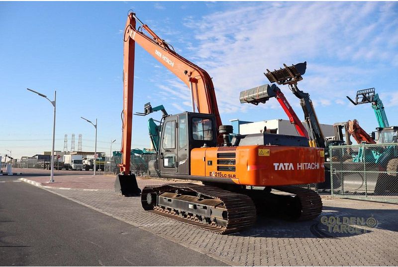 2025 Tata Hitachi EX215LC-SLR crawler excavator, rear three-quarter view 2025 Tata Hitachi EX215LC-SLR crawler excavator, rear three-quarter view