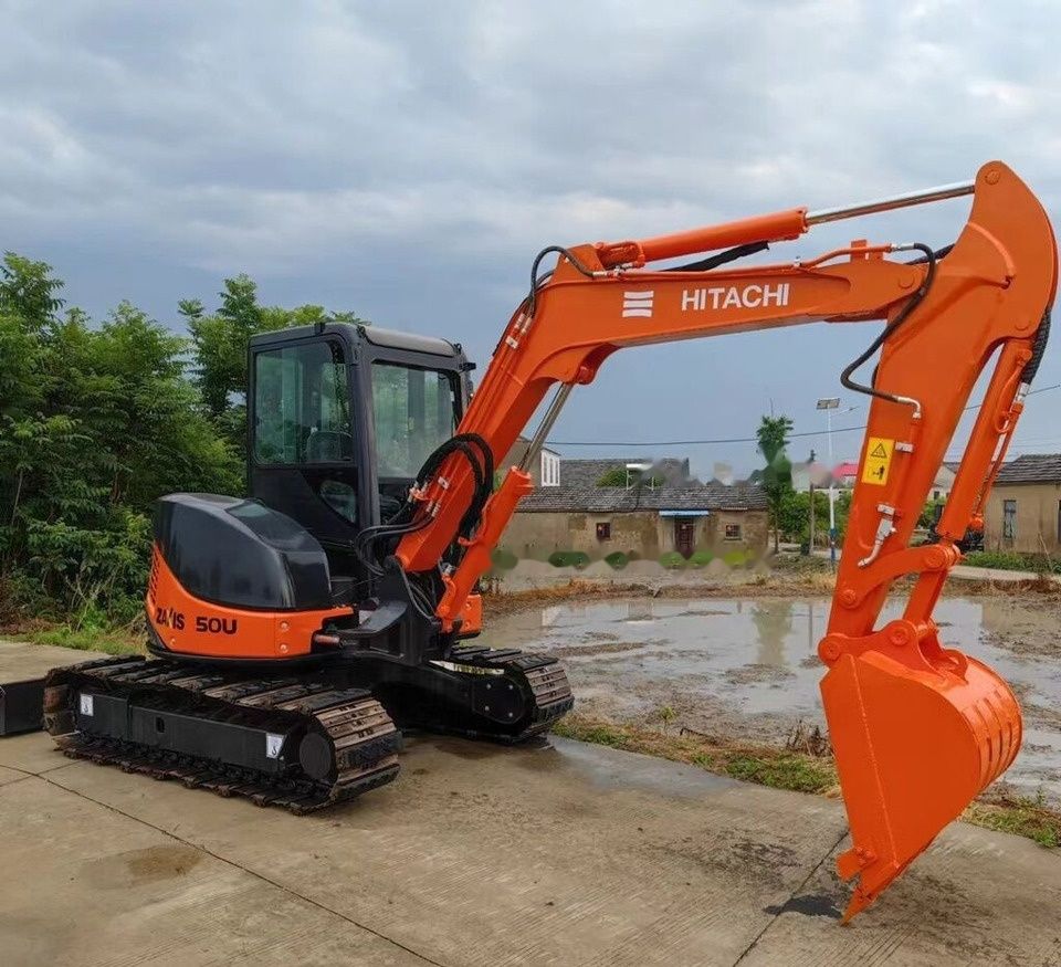 Hitachi ZX50U mini excavator, side view