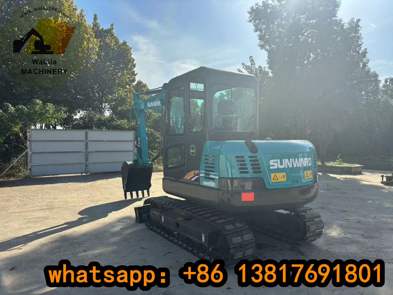 2023 Sunward SWE60E mini excavator, rear three-quarter view 2023 Sunward SWE60E mini excavator, rear three-quarter view