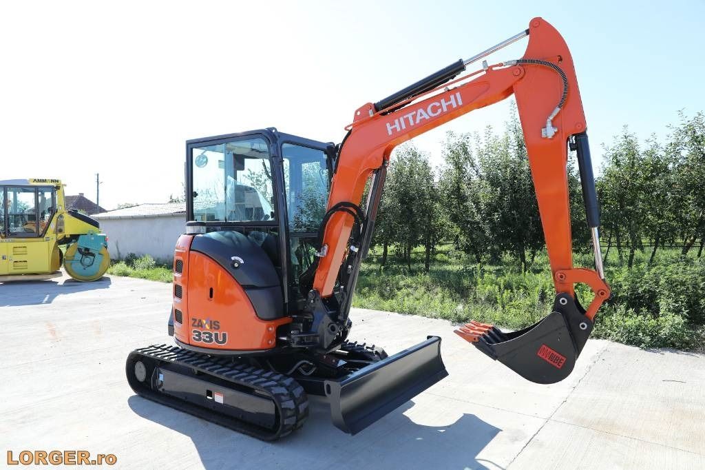 2025 Hitachi Zaxis 33U mini excavator, front three-quarter view 2025 Hitachi Zaxis 33U mini excavator, front three-quarter view