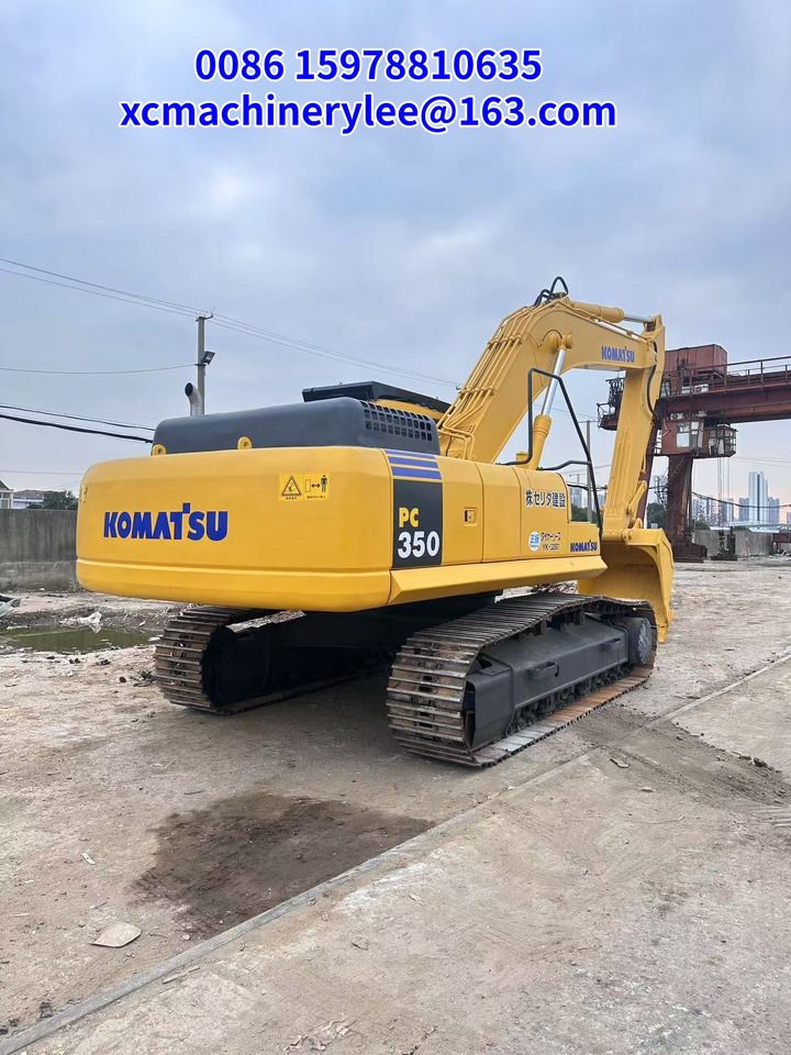 2023 Komatsu PC350 crawler excavator, rear three-quarter view 2023 Komatsu PC350 crawler excavator, rear three-quarter view